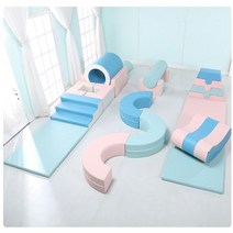 소프트 쿠션 미끄럼틀 아이 어린이 정글짐 계단 놀이터, 17점 세트 F