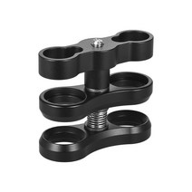 1 볼 클램프 나비 클립 팔 듀얼 홀더 마운트 수중 사진 다이빙 조명 시스템 GoPro 액션 카메라 손전등 팔 시스템, Black