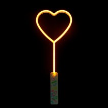 응원봉 아미밤 응원도구 야광 라이트스틱 Led 스타 led 네온 파티 조명 깜박이 배턴 표지판 하트 모양의 빛 지팡이 크리스마스 웨딩 파티 장식, 노란 마음