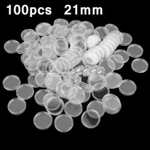 피규어 진열 장 미니 레고 케이스 동전 홀더 100pcs 16-28mm 투명 플라스틱 캡슐 상자 보관 투명 라운드 디스플레이 모든 유형의 동전에 사용 구리 동전, 100개 28mm
