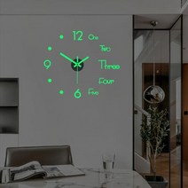 야광 벽시계 거실 유행 야광 대형 시계 horloge 홈 3d diy 아크릴 거울 스티커 석영 duvar saat klock cool modern mute 18, 17야광