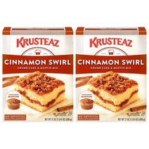 Krusteaz Cinnamon Swirl Crumb Cake& Muffin Mix 크루스티즈 홈베이킹 시나몬 스월 크럼블 케이크 & 머핀 믹스 21oz(595g) 2팩, 1개