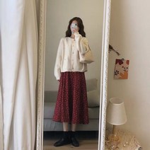 빅사이즈긴팔가디건 전문점 궤짝을 치우다 여성의류 스웨터 티 멈추다 플라워 스커트 가을 클래식 2479736339