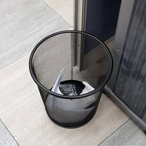 원형 철 망 휴지 쓰레기 통 메쉬 철제 트래쉬 캔, 사이즈, 대