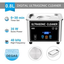 안경세척기 디지털 초음파 세척기 110/220V 35W/60W 0.8L 시계 40KHz 보석 목욕 타이머 스테인레스 탱크, [02] 008-35W, [02] EU