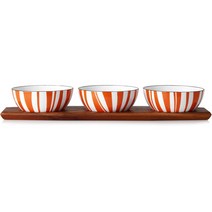 캐서린홀름 스낵세트 볼 3개 오렌지 화이트