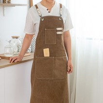 빈티지워싱면앞치마 카페 바리스타 주방용 앞치마, 네이비
