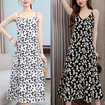 여름원피스 시원한 비치웨어 끈나시 꽃무늬 플라워원피스 면원피스 플레어원피스 카라원피스