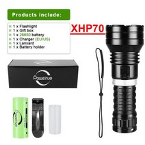 해루질 수중 방수 랜턴 손전등슈퍼 브라이트 XHP199 LED 다이빙 손전등 600M 강력한 토치 고전력 충전식 수, 08 XHP70 D