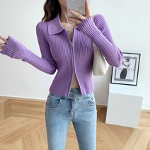 여성용 크롭 니트 가디건 하늘비즈 C10 I632J320