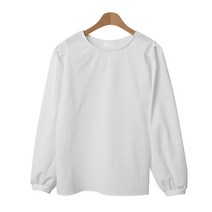 퍼니걸스 6224 라운드 무지 소매 퍼프 긴팔 블라우스 여성의류