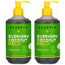 Alaffia Everyday 코코넛 페이스클렌저 용 공정무역 코코넛오일 크루얼티 논 2pcs 355ml, 12 Fl Oz (Pack of 2)