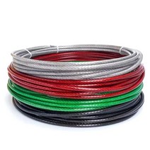 코팅와이어 국산 100M 묶음 와이어로프 재단 단위 판매 PVC 빨래줄 포도줄 농자재 3 4 5 6 8mm, 적색투명, 4mm(100M)