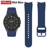 갤럭시 워치 4 클래식 46mm 42mm 스포츠 실리콘 20mm 시계 스트랩, 공식 미드 블루