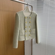 홍콩 고급 수입보세의류 트위드 더블 재킷 하객룩 결혼식 정장 상의 자켓