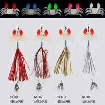 문어스커트채비 야광게문어채비 1개입 골드 실버 레드 삼색 스커트 돌문어 대왕문어, 골드스커트 레드