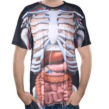 남성 플러스 사이즈 할로윈 짧은 슬리브 O- 넥 티셔츠 무서운 골격 내부 장기 호박 3D 인쇄 풀오버 탑 재미있는 휴가 파티 그래픽 티 S-6XL