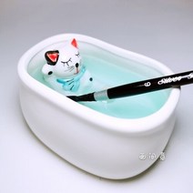 수채화 세라믹 팔레트 20 그리드 구 아슈 안료 흰색 도자기 접시 그림 잉크 접시 중국어 회화 접시 미술 용품, 10 Cat 2-piece set