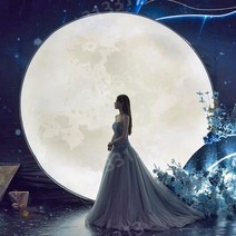 대형 달조명 1.5m 2미터 보름달 웨딩 소품 조형물 스튜디오 촬영, 백색광색 보름달 1.5미터