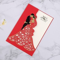 생일축하카드 팝업카드 메세지 세트신부와 신랑 레이저 컷 결혼식 초대 카, 08 Cover And Insert
