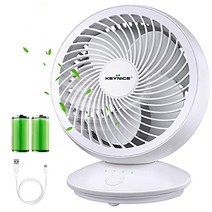 KEYNICE 서큘레이터 목 흔들림 정음 선풍기 벽걸이 탁상 DC 모터 파워풀 송풍 풍력 3단계 조정 무선 USB 충전 대용량 충전 5매 날개 소형 컴팩트 화이트