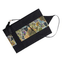 YSSHOP 빈티지 잉크 펜 연필 홀더 케이스 롤업 면화 드로잉 펜 주최자 가방, 설명, 코튼, 블랙