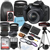 Canon EOS 2000D / Rebel T7 DSLR 카메라 및 EF-S 18-55mm 렌즈 + SanDisk 32GB 카드 삼각대 케이스 광각 렌즈 ZeeTech 액세서리, 1