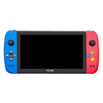 고전게임 레트로게임기 2021 새로운 PS7000 비디오 게임 콘솔 7 인치 쿼드 코어 HD LCD 화면 4000 게임 레트로 게임 콘솔 휴대용 핸드 헬드 게임 가정용오락기, 32G 블루 레드