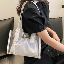 헤베크로노스 디자인 캐주얼 수영장 여름 비치 숄더백 투명 크로스백 He2207-2