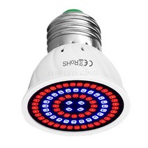 새싹 재배기 식물 스마트팜Led 성장 조명 E27 식물램프 전체 스펙트럼 실내 수경 텐트 전구, 02 60LEDs_02 110V