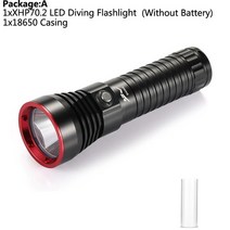 해루질써치 수중 라이트 스쿠버 다이빙 다이버 랜턴 후레쉬 XHP70.2 손전등 100M 방수 LED 흰색/노란색, LITHIUM ION, Package A