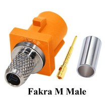 Fakra 크림프 커넥터 수 자동차 라디오 FM GPS 안테나 Fakra 어댑터 LMR195 RG58 RG142 RG400 케이블 A B C D E F G H I K Z RCA, [12] Fakra M-Male, 12 Fakra M-Male