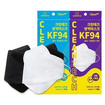 크린테크 KF94 원부자재 국산 방역마스크 소형 중형 대형 흰색 검정색, 100매입, 1개, 1개