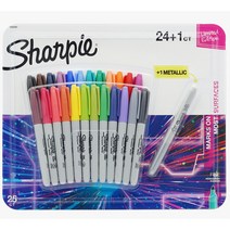 SHARPIE Electro Pop 영구 마커 파인 포인트 다양한 색상 24개   1개 더!! 퍼머넌트 마커 파인 어쏘티드 25 개입, 컬러 버스트