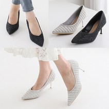 벨루치슈즈 여성 레이스 큐빅 7cm 스틸레토힐 하이힐 펌프스 웨딩슈즈