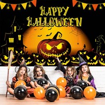 [국내 당일출고] 할로윈데이 대형 현수막 할로윈데이 홈파티 소품세트 어린이집 현수막 일반형/족자형 7종, 옵션5) 오렌지 호박 X형 현수막