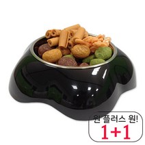 이탈리안그레이하운드 강아지사료그릇 코카스파니엘 개간식그릇 푸들 파피용 블랙 M, 1개