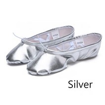 발레토슈즈 성인 취미빛나는 부드러운 밑창 발레 댄스 슬리퍼 여아용 슈즈 숙녀 발레리나 여성 체조, 08 33, 02 Silver