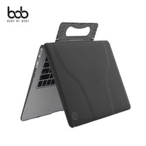 bob 애플 맥북 호환 13.3인치 하드 스탠딩 안티폴 케이스 MacBook Air Pro 에어 프로 2018 2017, 블랙