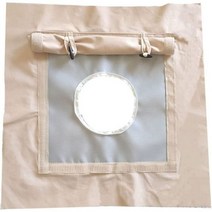 DANCHEL OUTDOOR 캠핑용 내화성 원형 구멍이 있는 캔버스 텐트 스토브 잭 유르트 벨 텐트용 핫 키트, 원단 주변에 있는 카키, Dia. 4.5inch hole