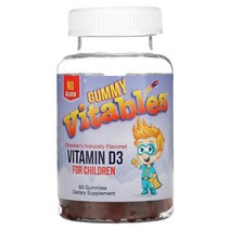 Vitables 어린이용 구미젤리 비타민D3 젤라틴 무함유 딸기맛 식물성 구미젤리 60개, 기본