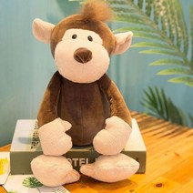 25cm 봉제 인형 실물 같은 사자 호랑이 코끼리 원숭이 표범 기린 너구리 인형 시뮬레이션 숲 동물 봉제 완구 선물, monkey