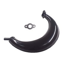 오토바이소음기 바나나 파이프 머플러 배기 챔버 소음기 49cc 2 스트로크 가스 모터 전동 자전거, 01 Black