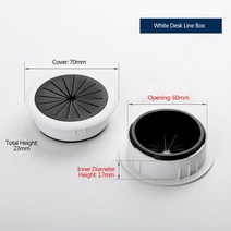 책상타공판 타공판악세사리 스탠드타공판 책상 라인 구멍 커버 60mm 플라스틱 라운드 박스 1 개 가구 캐비, 02 WHITE