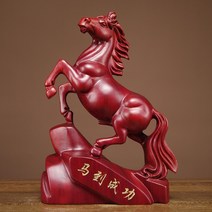 개업 공예 기념 나무 말 선물 승진 장식품 적토마 조각 조각상 집들이 축하 트로이 풍수 행운 홈 회사 흑마, BJ.붉은꽃무늬배를조각하여-높이60cm