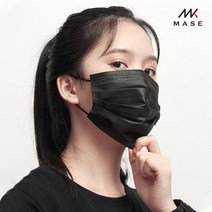 메이스 숨쉬기편한 일회용 블랙 귀안아픈 마스크 착용 황사 소형 중형 대형 약국 필터, 1팩, 10장