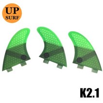 서핑보드 Upsurf 로고 더블 탭 핀 S/M/L/UK2.1 서핑 보드 허니컴 유리 섬유 Quilhas Fins, [04] K2.1 3pcs