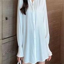셀러허브 여성패션 [오노마] ONM F6400 손목 주름 화이트 카라 블라우스 코디 출근룩