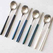 골든벨 로마 신혼부부 예쁜수저 숟가락 젓가락 수저세트 4color, 숟가락(블루)