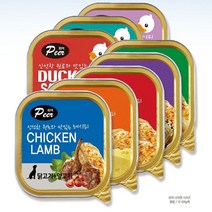 강아지간식 애견토조림 캔 사료 영양 맛있는 습식 피어 사각캔 오리고기, 단일옵션